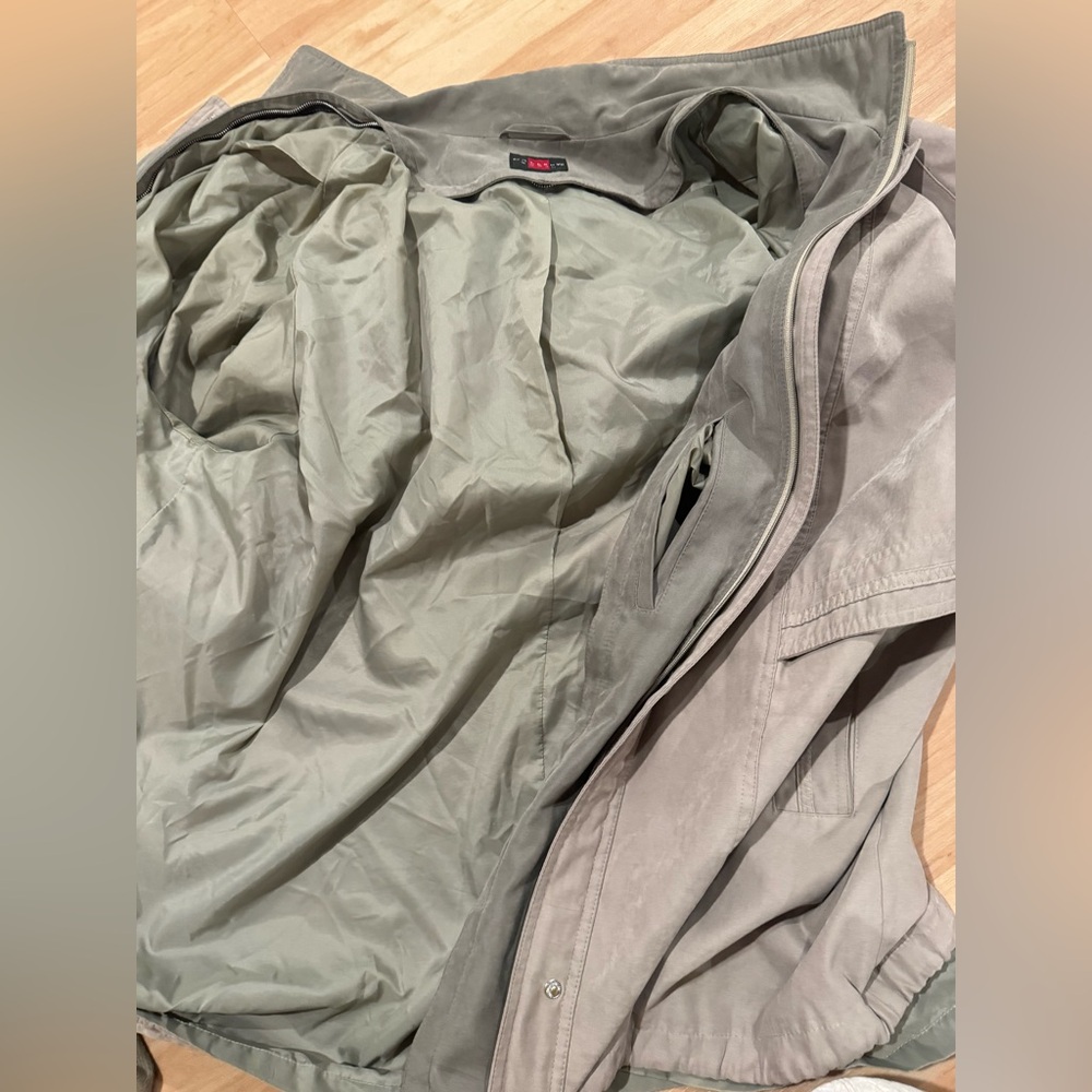 Vintage 80s/90s Gallery Woman's Tan Rain Jacket with Sleeve Liner Size 3x - Picture 6 of 10